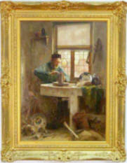 Tony Offermans Oil on Canvas "Delft Potter" - Sold $7,700